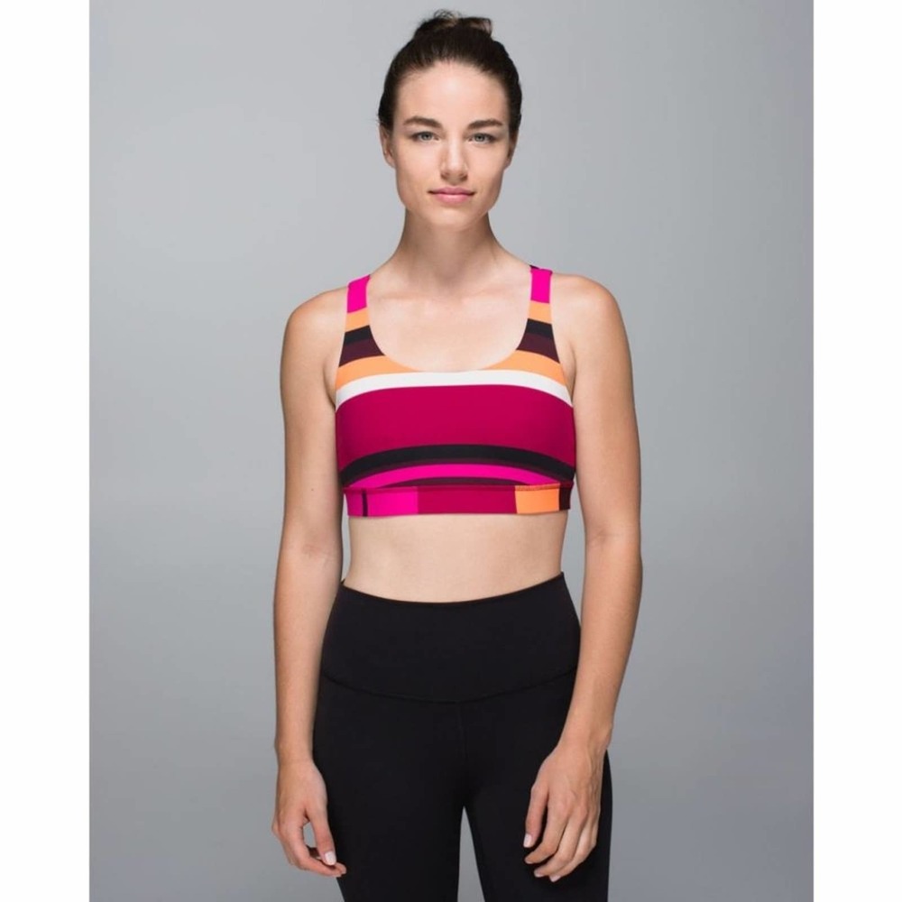 Lululemon Energy Bra in Blossom Stripe Bumble Berry Ghost - Picture 4 of 10